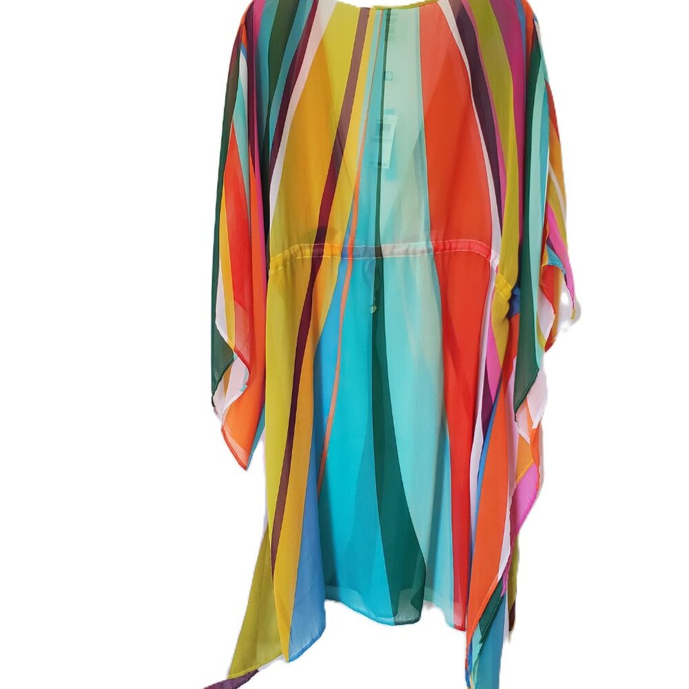 Bleu Rod Beattie Chiffon Caftan Swim Cover-Up 1X - Picture 2 of 3